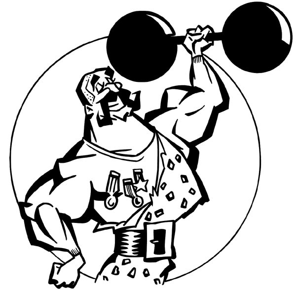Strong man weightlifter vinyl sticker. Customize on line. Entertainment And Circus 033-0151